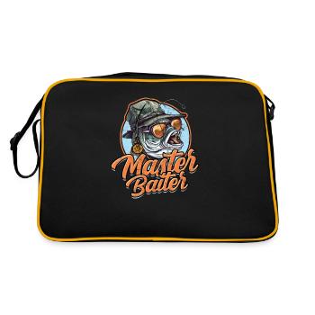 Meisterköder - Barschangeln - Angeln Humor - Retro Tasche - Schwarz/Gold - Hinten