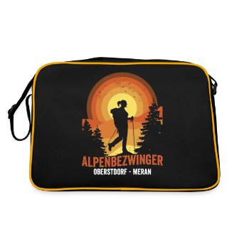 Alpenüberquerung Oberstdorf Meran Alpenbezwinger - Retro Tasche - Schwarz/Gold - Hinten