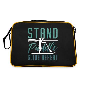Stand Up Paddle Stand Paddle Glide Paddleboarding - Retro Bag - black/gold - Back