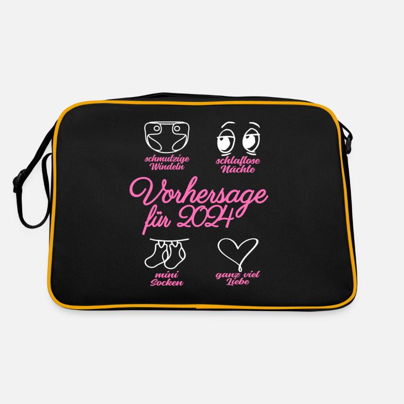 Werdende Eltern 2024 Babybauch Vorhersage Retro Tasche