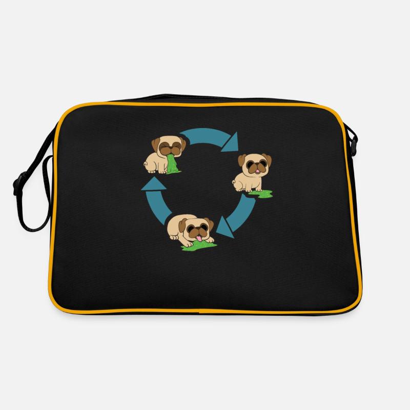 Mops Umweltschutz Retro Tasche