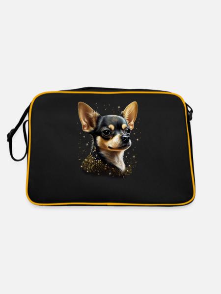 Chihuahua - Chien Mignon Jaune Or Couleur Amour - Sac Retro - noir/or - Dos