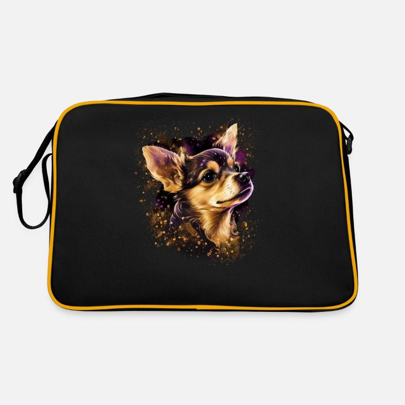 Chihuahua - Chien Mignon Jaune Or Couleur Amour Sac Retro