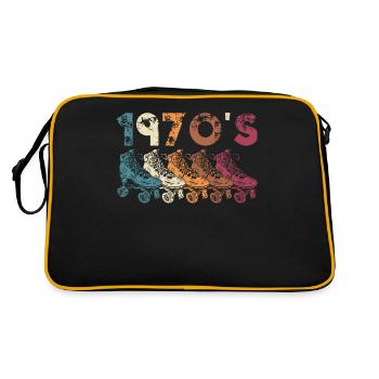 70s Rollerskate Rollerskating - Retro Tasche - Schwarz/Gold - Hinten