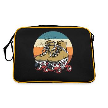 Rollschuhe Retro 70er 80er Rollerskating - Retro Tasche - Schwarz/Gold - Hinten