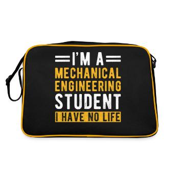 Mechanical Engineering Student Gift - Retro Bag - black/gold - Back