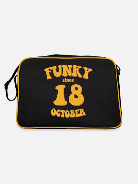 Funky Birthday: October 2018 - Flower Power - Retro Bag - black/gold - Back