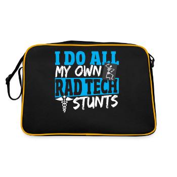 Ich mache alle meine eigenen Rad-Tech-Stunts - Retro Tasche - Schwarz/Gold - Hinten
