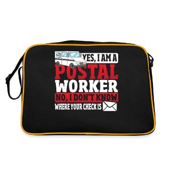 Yes, I Am A Postal Worker Postal Worker Mailman - Retro Bag - black/gold - Back