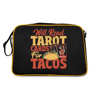 Tarotkartenleser Liest Tarotkarten für Tacos - Retro Tasche - Schwarz/Gold - Hinten