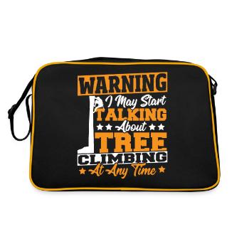 Baumkletterer Warnung Ich kann anfangen, über - Retro Tasche - Schwarz/Gold - Hinten
