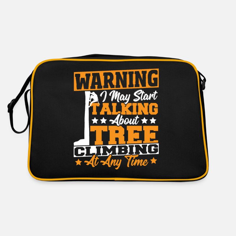 Baumkletterer Warnung Ich kann anfangen, über Retro Tasche