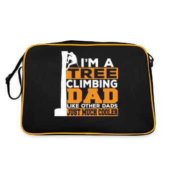 Ich bin ein baumkletternder Vater wie andere - Retro Tasche - Schwarz/Gold - Hinten