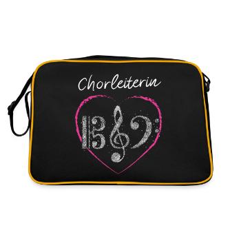 Chorleiterin Chor Musikverein Musik Musikschule - Retro Tasche - Schwarz/Gold - Hinten