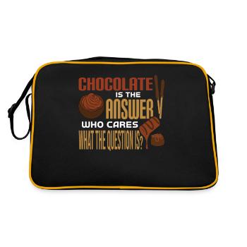 Chocolate Is the answer What was the question? - Retro Bag - black/gold - Back