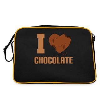 I love chocolate - Retro Bag - black/gold - Back