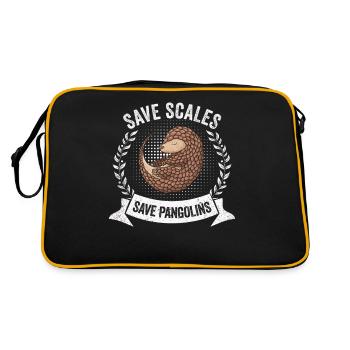 Save Pangolins Lovers Pangolins - Retro Bag - black/gold - Back