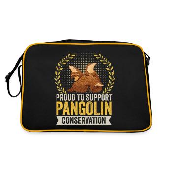 Support Pangolin Conservation Pangolins - Retro Bag - black/gold - Back