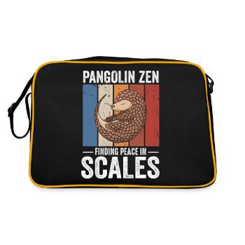 Peace In Sheds Pangolins Find Lovers - Retro Bag - black/gold - Back