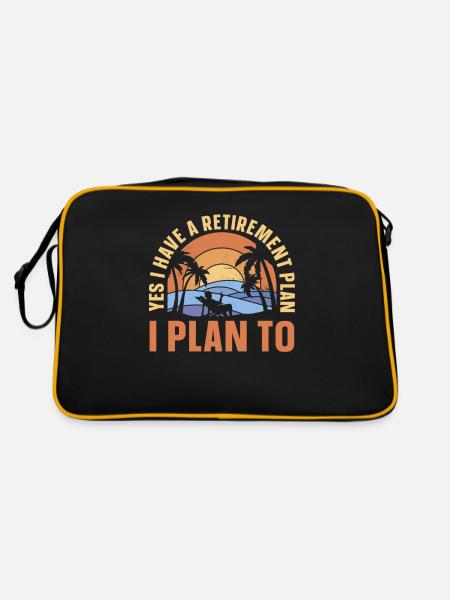 Pensioner pension funny - Retro Bag - black/gold - Back