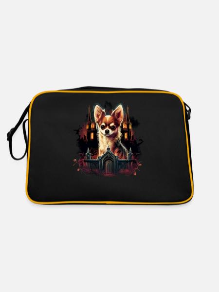 Chihuahua Costume d'Halloween - Citrouille - Sac Retro - noir/or - Dos