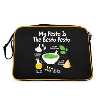 Pesto - Retro Tasche - Schwarz/Gold - Hinten