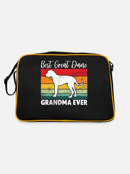Great Dane Gifts - Retro Tasche - Schwarz/Gold - Hinten