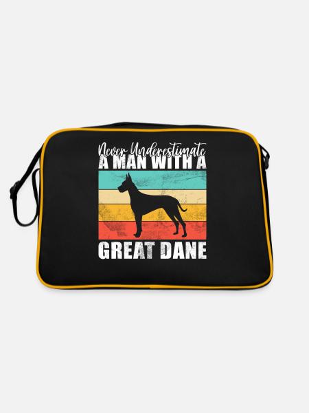 Great Dane Gifts - Retro Tasche - Schwarz/Gold - Hinten