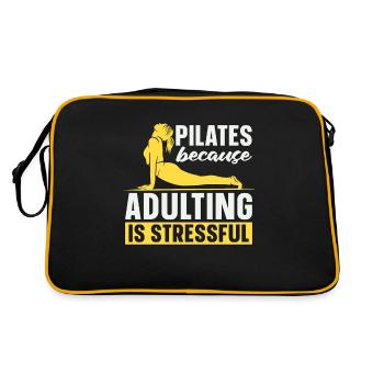 Pilates Because Adulting Is Stressful Reformer - Retro Bag - black/gold - Back