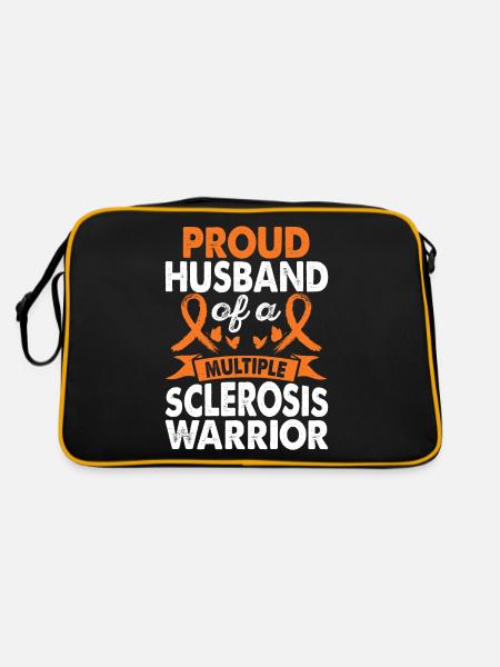 Husband of Multiple Sclerosis Warrior Awareness - Retro Bag - black/gold - Back