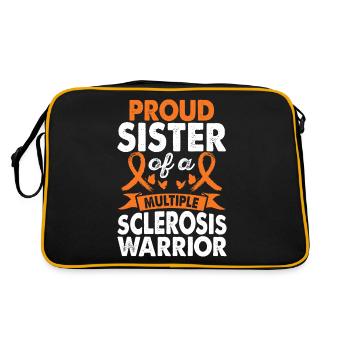 Schwester Der Multiplen Sklerose Kriegerin - Retro Tasche - Schwarz/Gold - Hinten