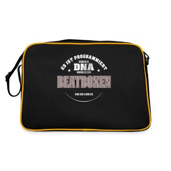 Es ist in meiner DNA ich muss zum BEATBOXEN - Retro Tasche - Schwarz/Gold - Hinten