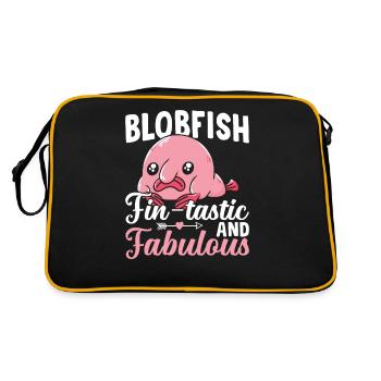 Flossen-tastischer Blobfish-besitzer - Retro Tasche - Schwarz/Gold - Hinten