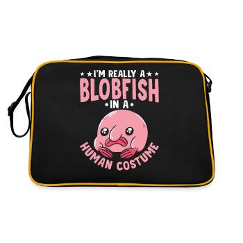 I'm really a blobfish owner of blobfishes - Retro Bag - black/gold - Back