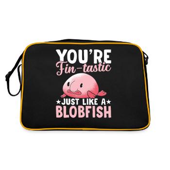 Du Bist Ein Flossenschmeckender Blobfish-besitzer, - Retro Tasche - Schwarz/Gold - Hinten