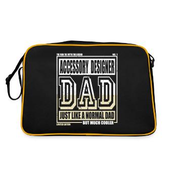 Accessoire Designer Papa Geschenk - Retro Tasche - Schwarz/Gold - Hinten
