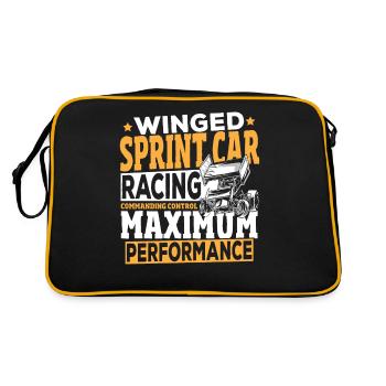 Winged Sprint Car Racing Beherrschbare Leistung - Retro Tasche - Schwarz/Gold - Hinten