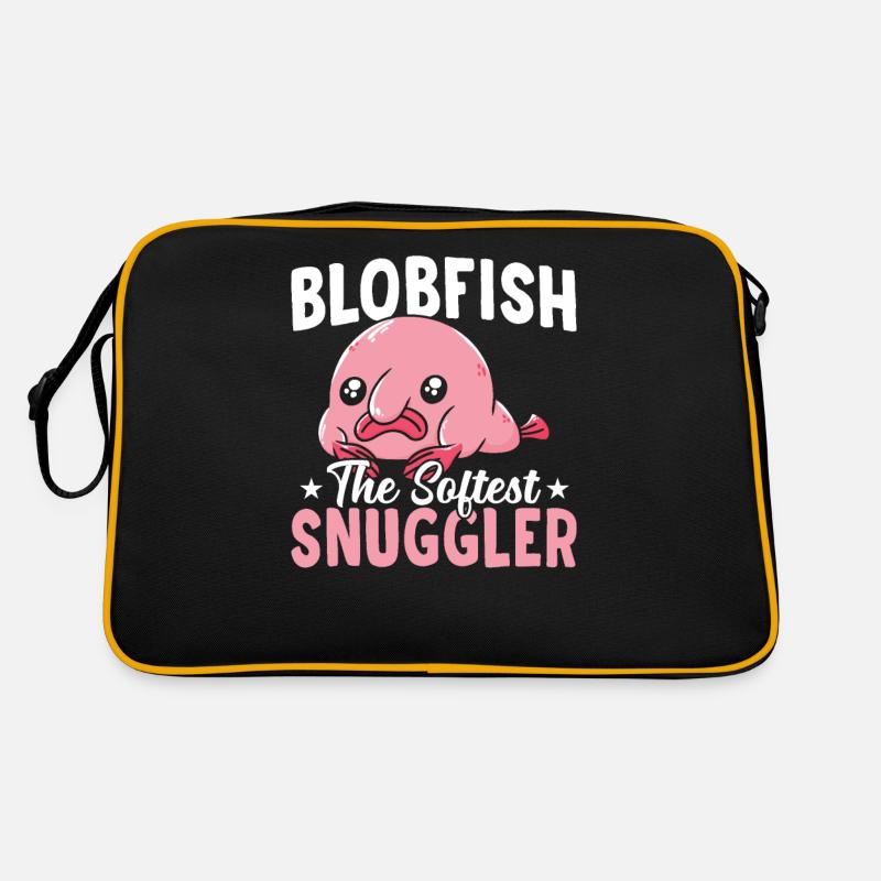 Blobfish Softest Snuggler Blobfishes Besitzer - Retro Tasche - Schwarz/Gold