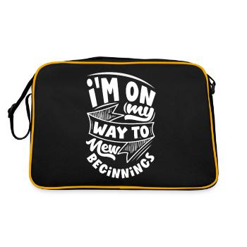 I'm on My Way to New Beginnings - Retro Bag - black/gold - Back