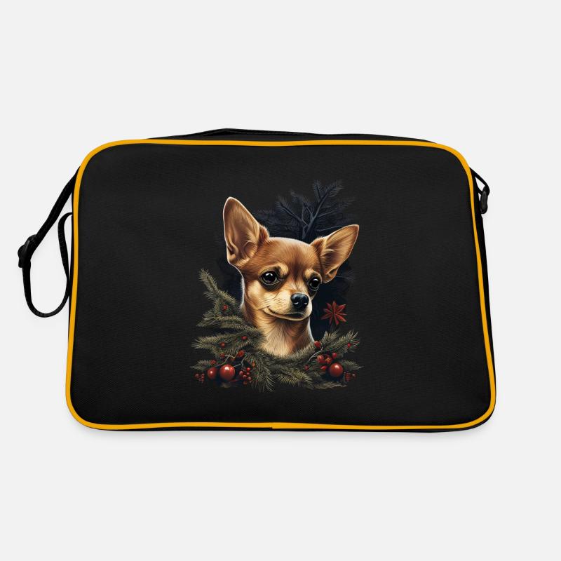Chihuahua | Weihnachten | Weihnachtsbaum | Retro Tasche