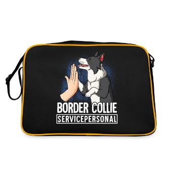 Border Collie - Retro Bag - black/gold - Back