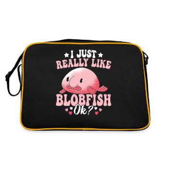 Mag Blobfish-besitzer Wirklich. Blobfishes Lover - Retro Tasche - Schwarz/Gold - Hinten