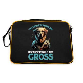 Veterinary Medicine Because People Are Gross 16 - Retro Bag - black/gold - Back