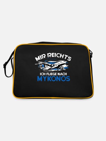 Mykonos - Retro Tasche - Schwarz/Gold - Hinten