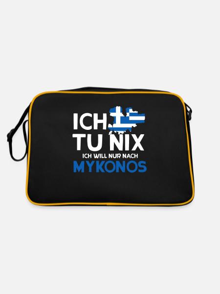 Mykonos - Retro Tasche - Schwarz/Gold - Hinten