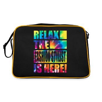 Fashion Stylist Lustiger Spruch - Retro Tasche - Schwarz/Gold - Hinten