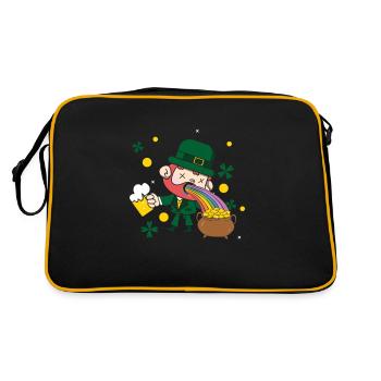 Irlande lutin vomit arc-en-ciel Saint-Patrick - Sac Retro - noir/or - Dos