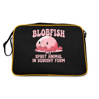 Blobfish Geist Tier Blobfische Besitzer Liebhaber - Retro Tasche - Schwarz/Gold - Hinten
