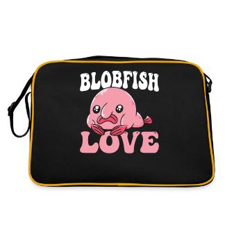 Blobfish Liebe Blobfishes Besitzer Liebhaber Fisch - Retro Tasche - Schwarz/Gold - Hinten