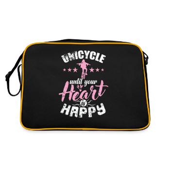 Unicycle jusqu’à ce que votre cœur soit heureux Équilibre - Sac Retro - noir/or - Dos